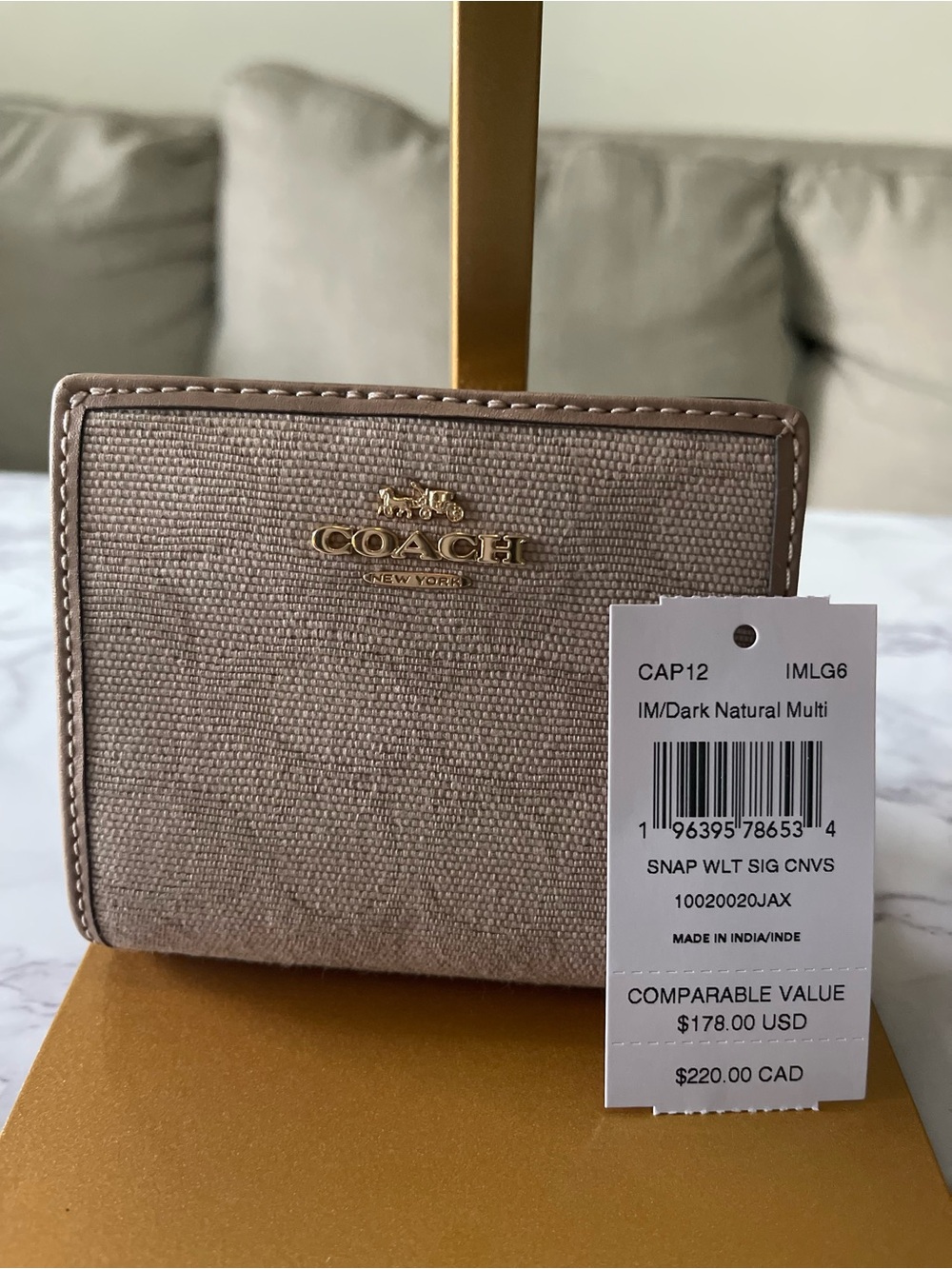 Coach Outlet Snap Wallet With Signature Canvas
